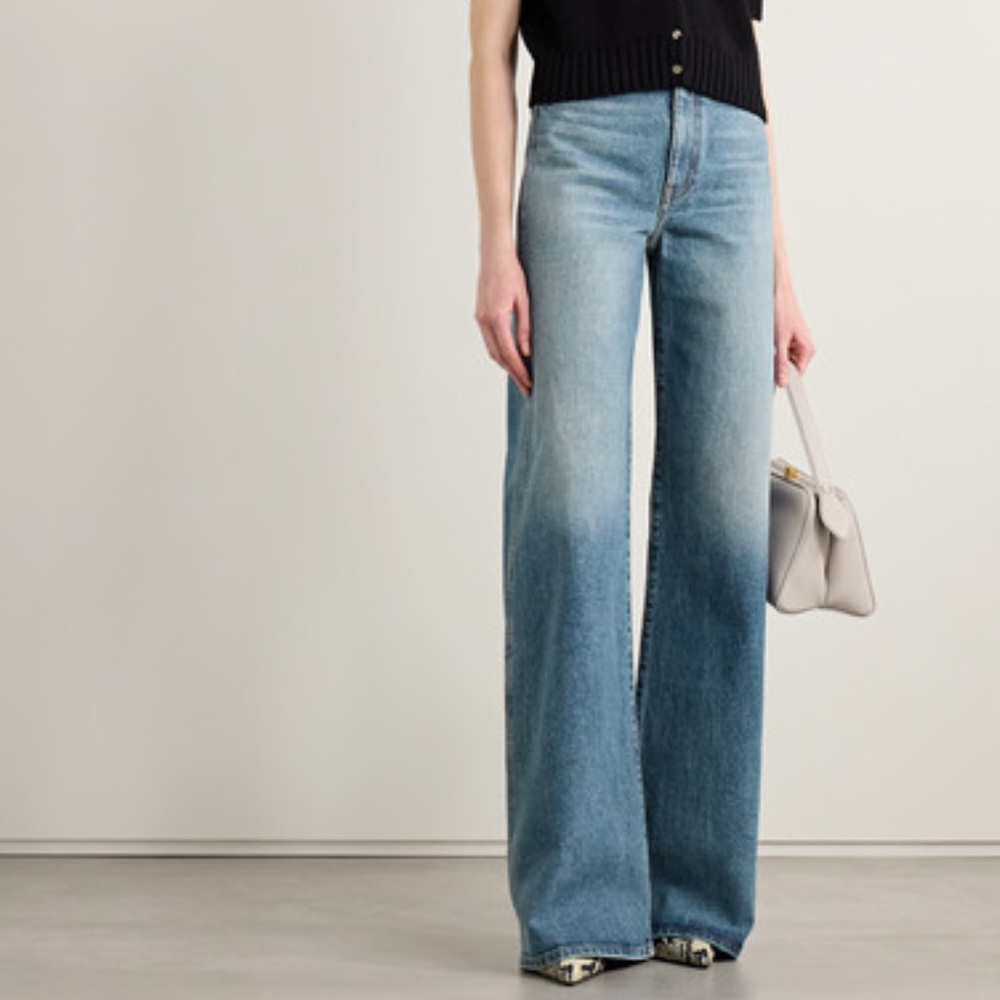 KHAITE Light Blue Flare Jeans